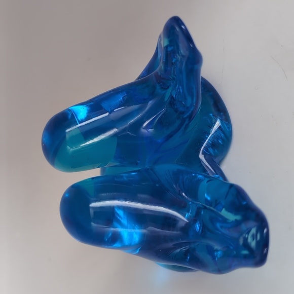 Large Leo Ward 1991 Signed Double Bluebird Blue Birds Happiness Glass Figurine - Picture 5 of 16
